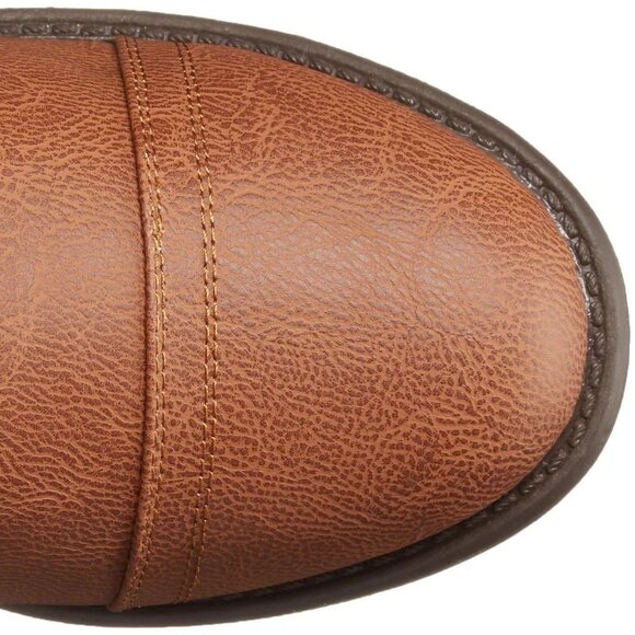 Top Moda Combat Style Lace-Up Mid-Calf Boots | Faux Leather + Buckle Detail - Picture 8 of 8